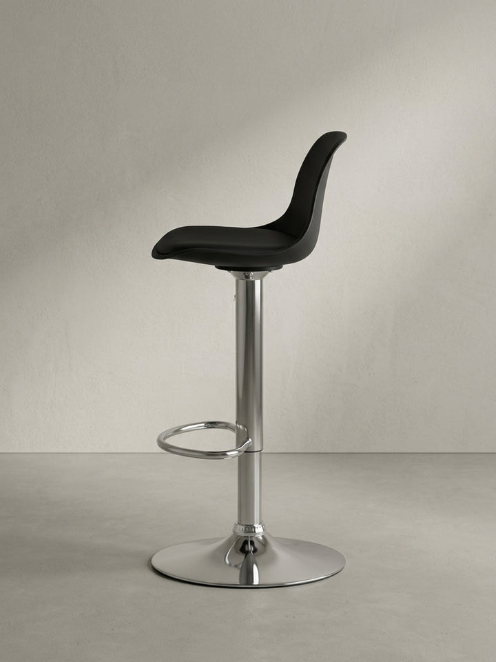 Barhocker Eiche Massivholz schwarz 40x40x104 cm robust langlebig mit Ablagefach Möbel Wohnen Design Einrichtung modern Premium Offene High-End Küche / Kücheninsel Interior Zuhause Wohnzimmer_