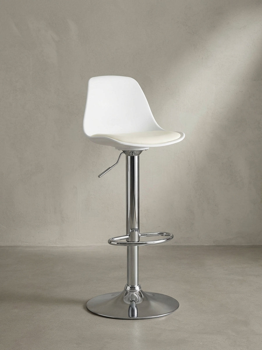Barhocker Eiche Massivholz weiß Design modern mit Ablagefach 40x40x104 cm Möbel Einrichtung Offene Luxusküche stilvoll zeitgenössisch elegant Wohnen Interior Zuhause Wohnzimmer hochwertig_