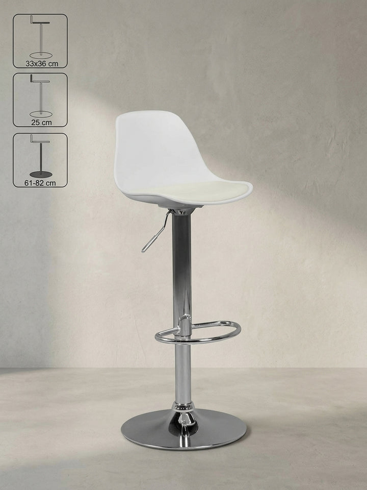 Barhocker 40x40x104 cm Eiche Massivholz weiß mit Ablagefach Möbel Design Wohnzimmer Esszimmer Schlafzimmer modern hochwertig elegant Offene Luxusküche Wohnen Einrichtung Interior Zuhause_