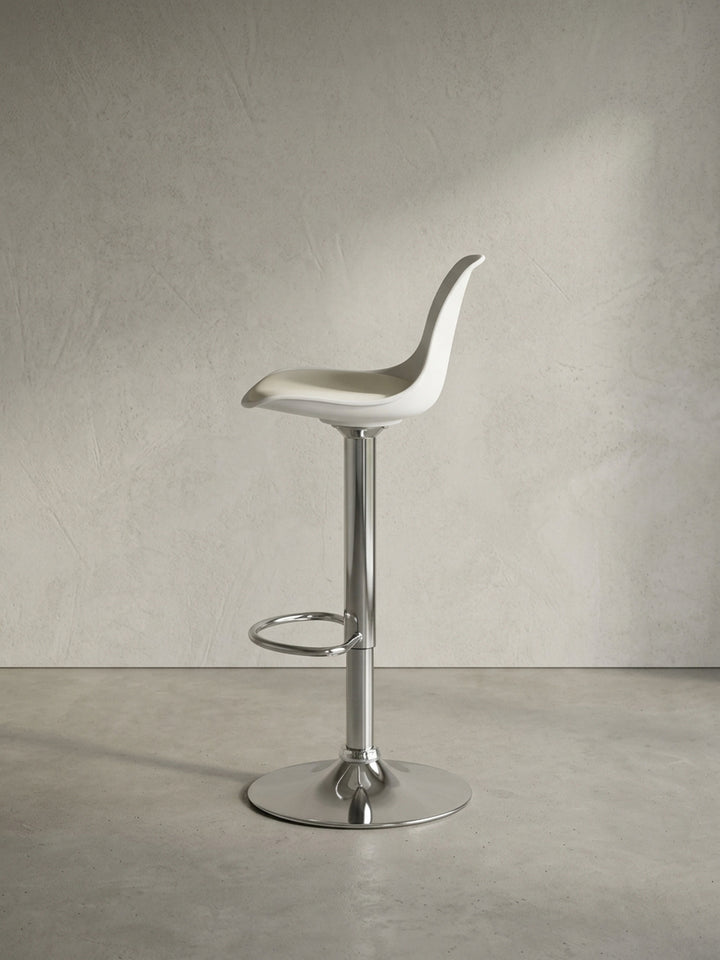 Barhocker Eiche Massivholz weiß 40x40x104 cm robust langlebig mit Ablagefach Möbel Wohnen Design Einrichtung modern Premium Offene Luxusküche Interior Zuhause Wohnzimmer hochwertig elegant_