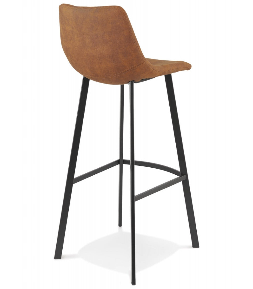 Barstuhl 75 cm braun mit Rückenlehne für Kücheninsel oder Theke_