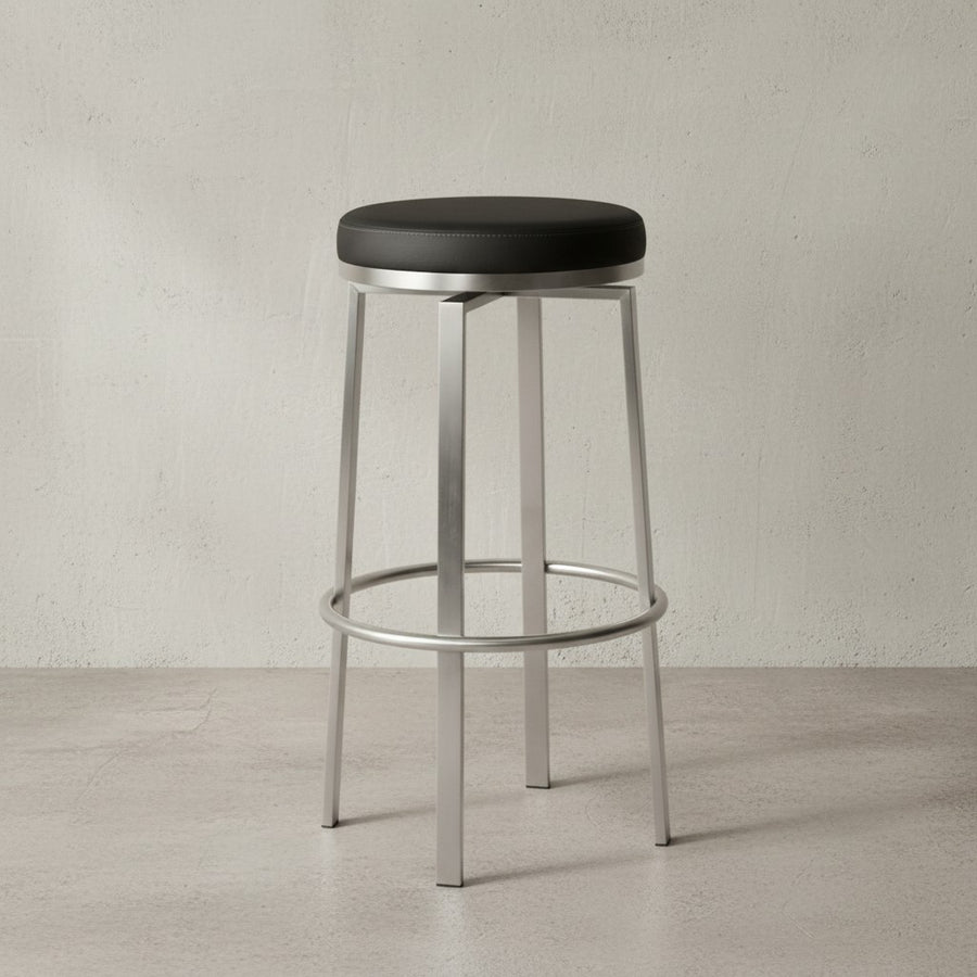 Barhocker Modern - Drehbar_ Gepolsterte Sitzfläche_ Edelstahlgestell_ 76 cm Höhe_ KADIMA DESIGN_Größe_ 42x42x76 cm_