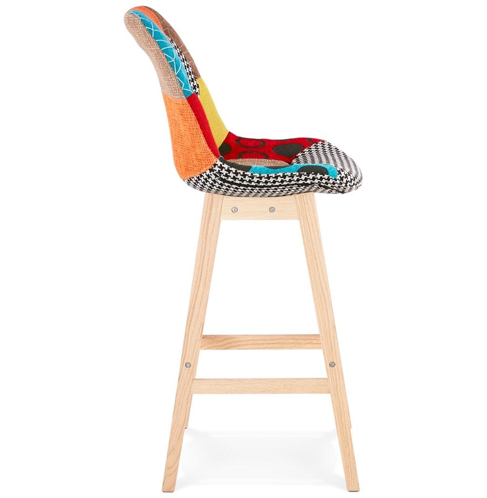 Designer-Barhocker - Bis 90 kg belastbar - 40 cm hohe Rückenlehne - Kombination aus Holz und Textil - perfekt für moderne Wohnräume - TRIXA Modell_