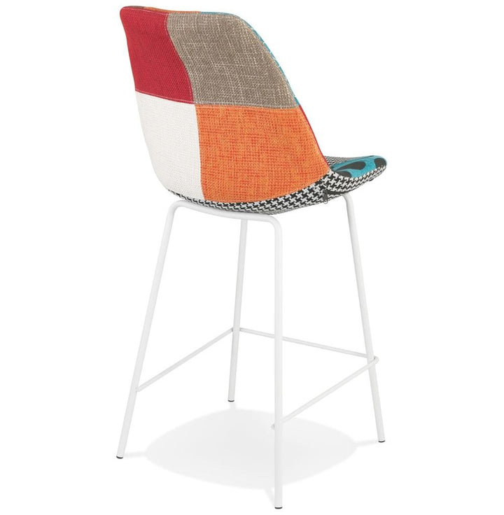 Thekenstuhl - 65 cm Sitzhöhe - ergonomisch geformte Rückenlehne - Patchwork-Muster - ideal für moderne Wohnküchen und Bars - Kadima Design Kollektion_