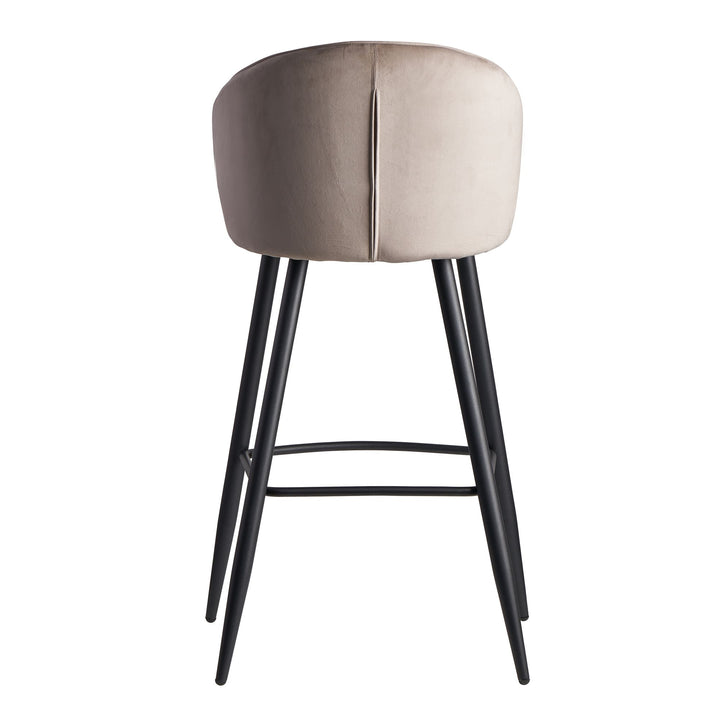Barhocker Samt Lehne Skandi-Stil Stoff Metall Gepolstert