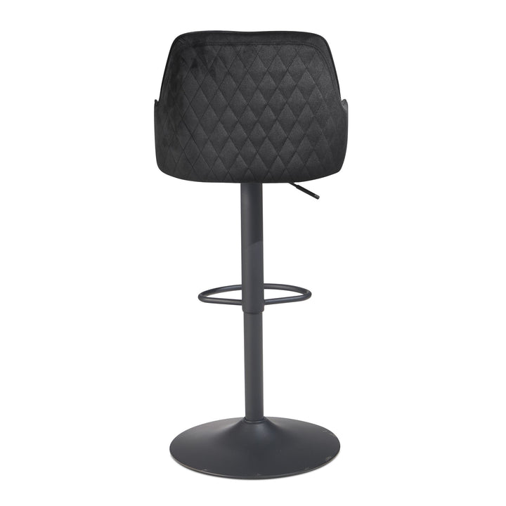 Barhocker Samt Hocker mit Lehne 86  - 106 cm - Küchenhocker Höhenverstellbar Modern 100 kg - Barstuhl Tresenhocker mit Metall-Trompetenfuß - Bistrohocker Gepolstert mit Armlehne_