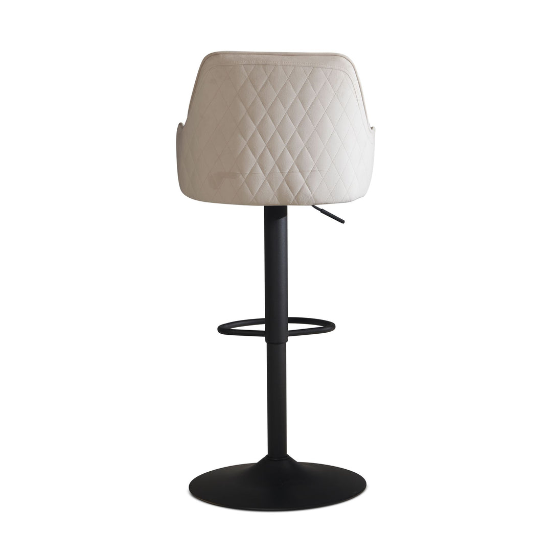 Barhocker Samt Hocker mit Lehne 86  - 106 cm - Küchenhocker Höhenverstellbar Modern 100 kg - Barstuhl Tresenhocker mit Metall-Trompetenfuß - Bistrohocker Gepolstert mit Armlehne_
