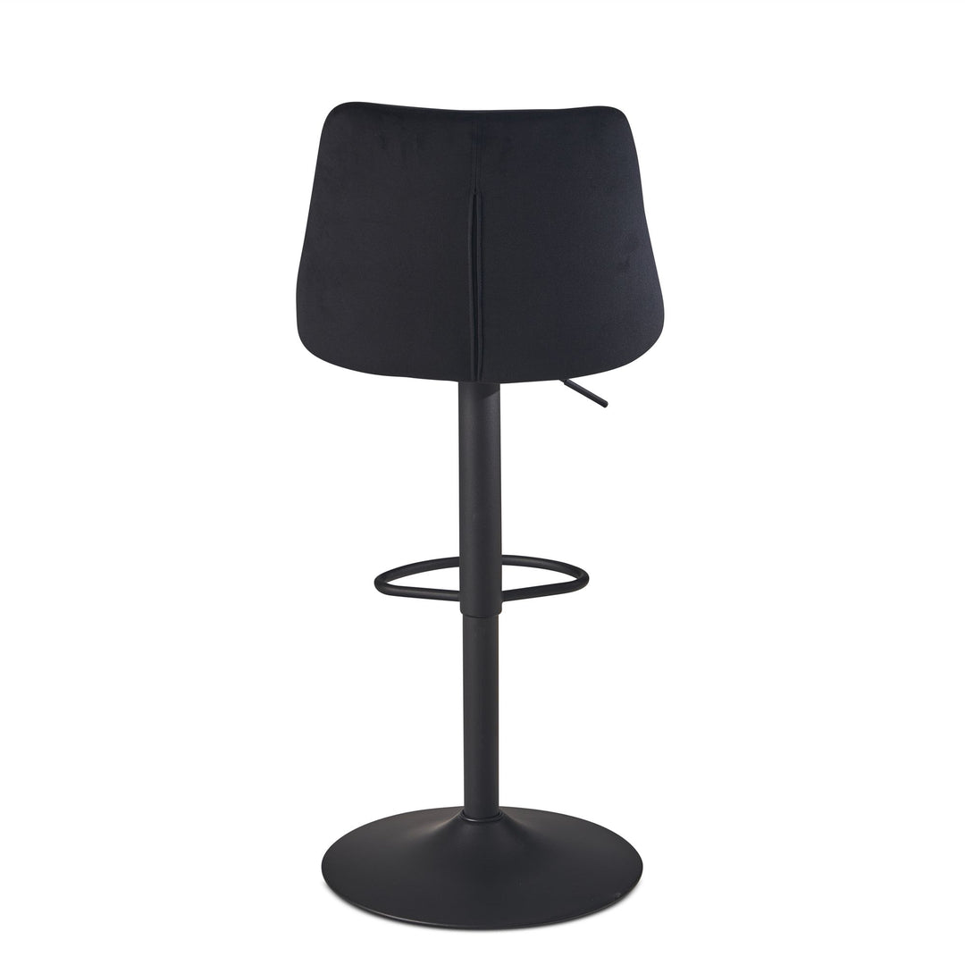 Barhocker Samt Hocker mit Lehne 86  - 106 cm - Küchenhocker Höhenverstellbar Modern 100 kg - Design Barstuhl Tresenhocker mit Metall-Trompetenfuß - Bistrohocker Gepolstert_