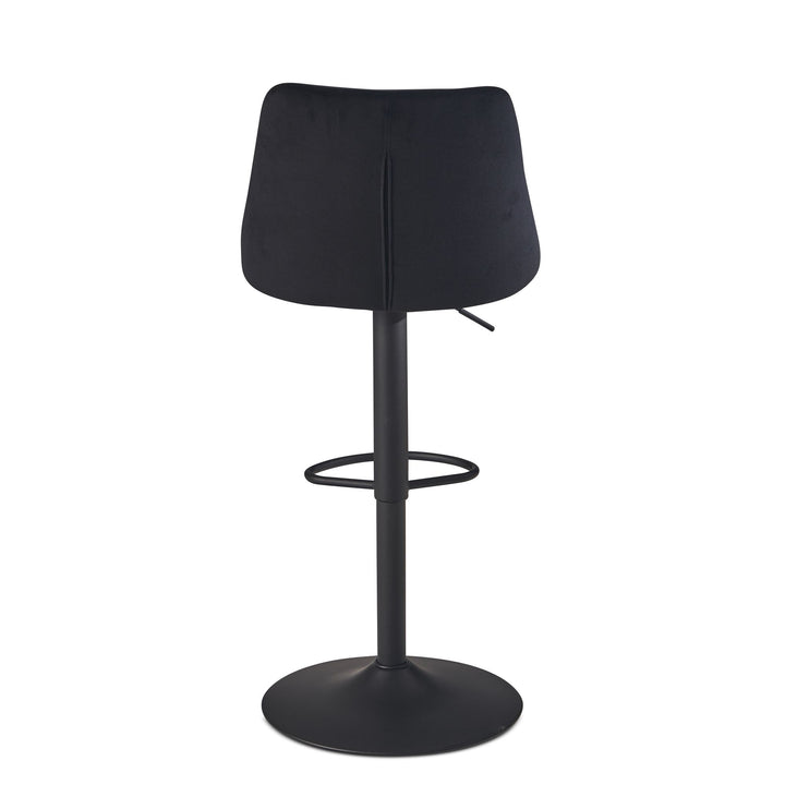 Barhocker Samt Hocker mit Lehne 86  - 106 cm - Küchenhocker Höhenverstellbar Modern 100 kg - Design Barstuhl Tresenhocker mit Metall-Trompetenfuß - Bistrohocker Gepolstert_