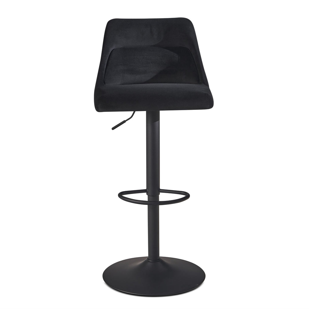 Barhocker Samt Hocker mit Lehne 86  - 106 cm - Küchenhocker Höhenverstellbar Modern 100 kg - Design Barstuhl Tresenhocker mit Metall-Trompetenfuß - Bistrohocker Gepolstert_
