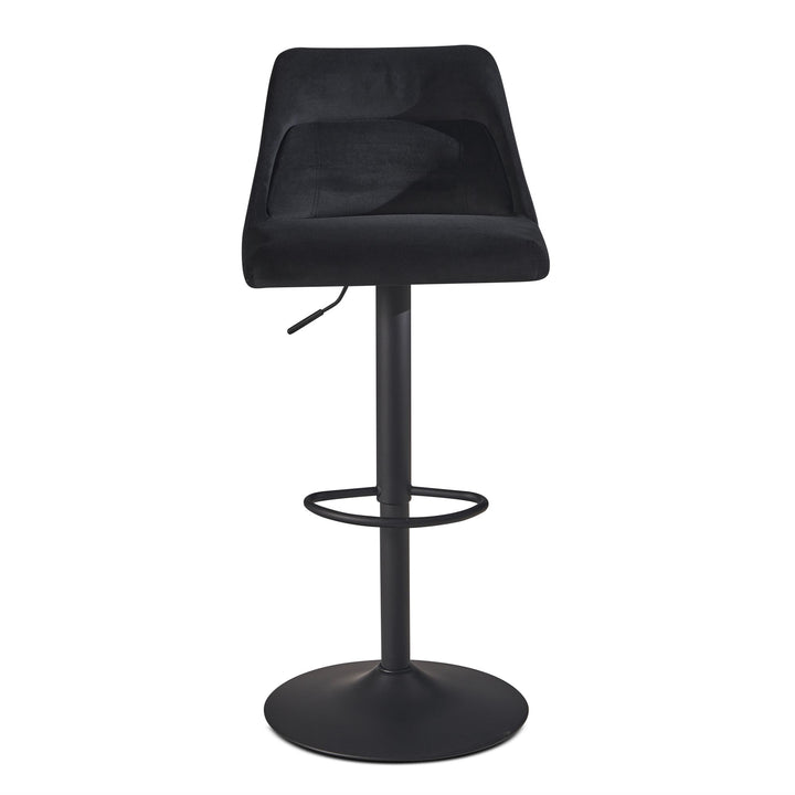 Barhocker Samt Hocker mit Lehne 86  - 106 cm - Küchenhocker Höhenverstellbar Modern 100 kg - Design Barstuhl Tresenhocker mit Metall-Trompetenfuß - Bistrohocker Gepolstert_