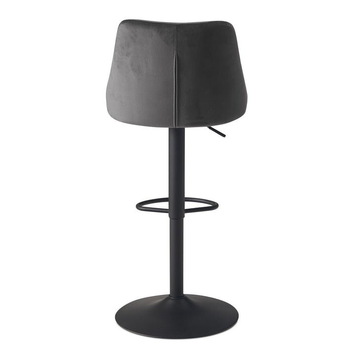 Barhocker Samt Hocker mit Lehne 86  - 106 cm - Küchenhocker Höhenverstellbar Modern 100 kg - Design Barstuhl Tresenhocker mit Metall-Trompetenfuß - Bistrohocker Gepolstert_
