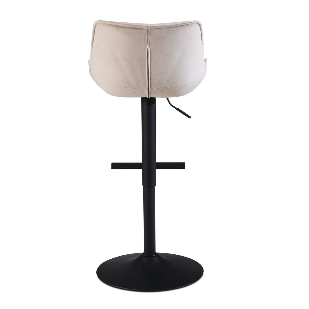 Barhocker Samt Hocker mit Lehne 86  - 106 cm - Küchenhocker Höhenverstellbar Modern 100 kg - Design Barstuhl Tresenhocker mit Metall-Trompetenfuß - Bistrohocker Gepolstert_