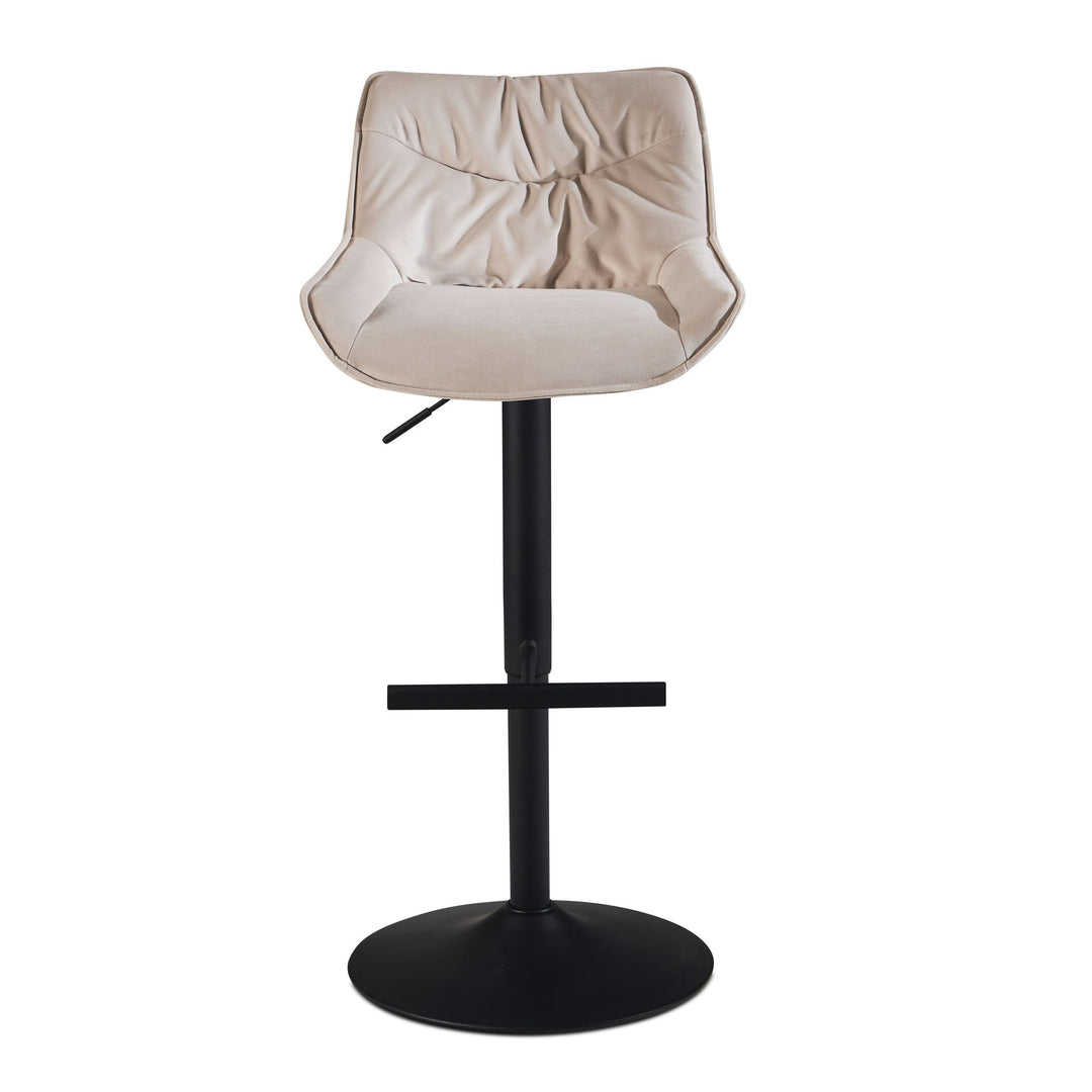 Barhocker Samt Hocker mit Lehne 86  - 106 cm - Küchenhocker Höhenverstellbar Modern 100 kg - Design Barstuhl Tresenhocker mit Metall-Trompetenfuß - Bistrohocker Gepolstert_