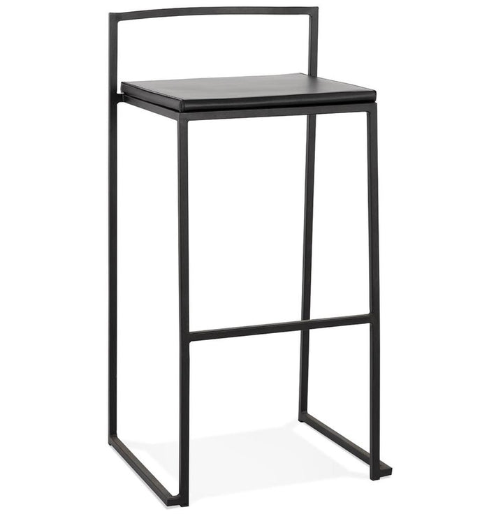 Schwarzer Barhocker TIREXA - 75cm Sitzhöhe - 43x41x87cm Gesamtmaße - minimalistisches Industriedesign aus Metall und Kunststoff - ideal für moderne Bars und Küchen._