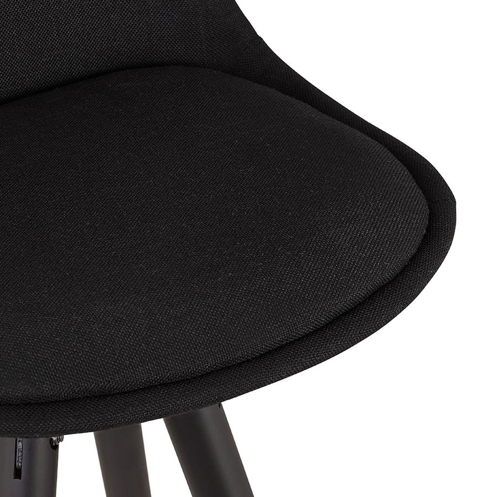 Küchenhocker - Detailansicht der goldenen Fußstütze - robustes Buchenholzgestell - pflegeleichter Textilbezug - ideal für Hausbars bis 100 kg belastbar - SORIXA Design_