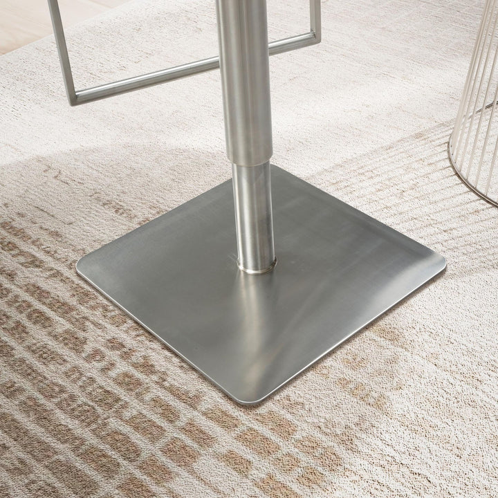 Barhocker – Schwarz, Kunstleder, Edelstahl, höhenverstellbar, drehbar, gepolstert, Modern
