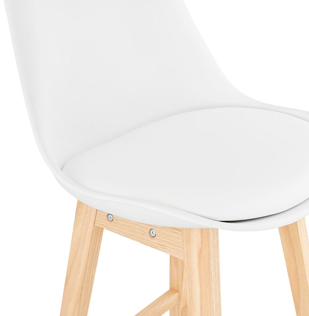 Weißer Barhocker MIRANOX - 75 cm Sitzhöhe - Kunstlederbezug - ergonomische Rückenlehne - ideal für moderne Küchen._