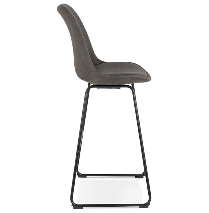 PIXERA Sitzhocker - Anthrazitfarbener Mikrofaserbezug - ergonomische 40 cm Rückenlehne - ideal für lange Arbeitssitzungen am hohen Schreibtisch._