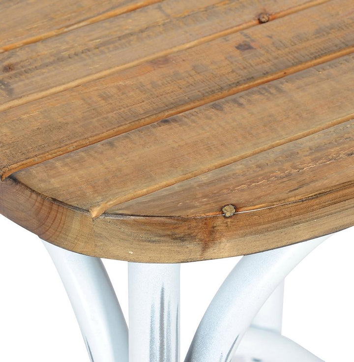 Barhocker SILARO - 75 cm Sitzhöhe - Walnussholz-Sitzfläche auf weißem Metallgestell - vintage Kreuzlehne für Küche und Bar von Kadima Design_
