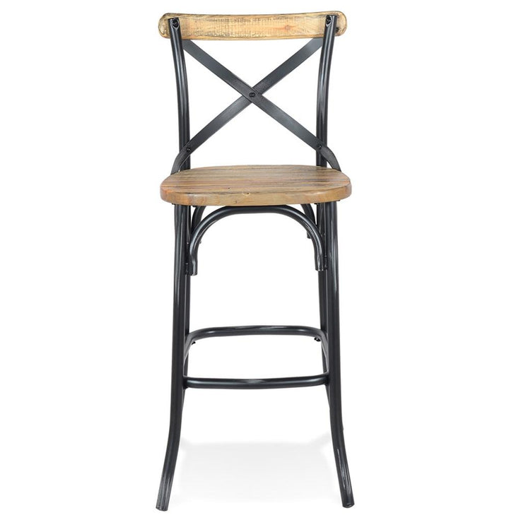 Barstuhl Rückansicht - Kreuzförmige Lehne - 50 cm Tiefe - ergonomisches Sitzen an hohen Tischen von Kadima Design_