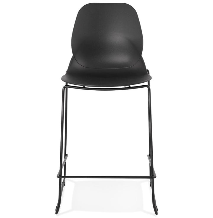 Stapelbarer Küchenhocker in Schwarz - 44 cm Sitzbreite - ergonomische Rückenlehne - pflegeleichte Oberfläche - perfekt für moderne Küchen - Kadima Design_