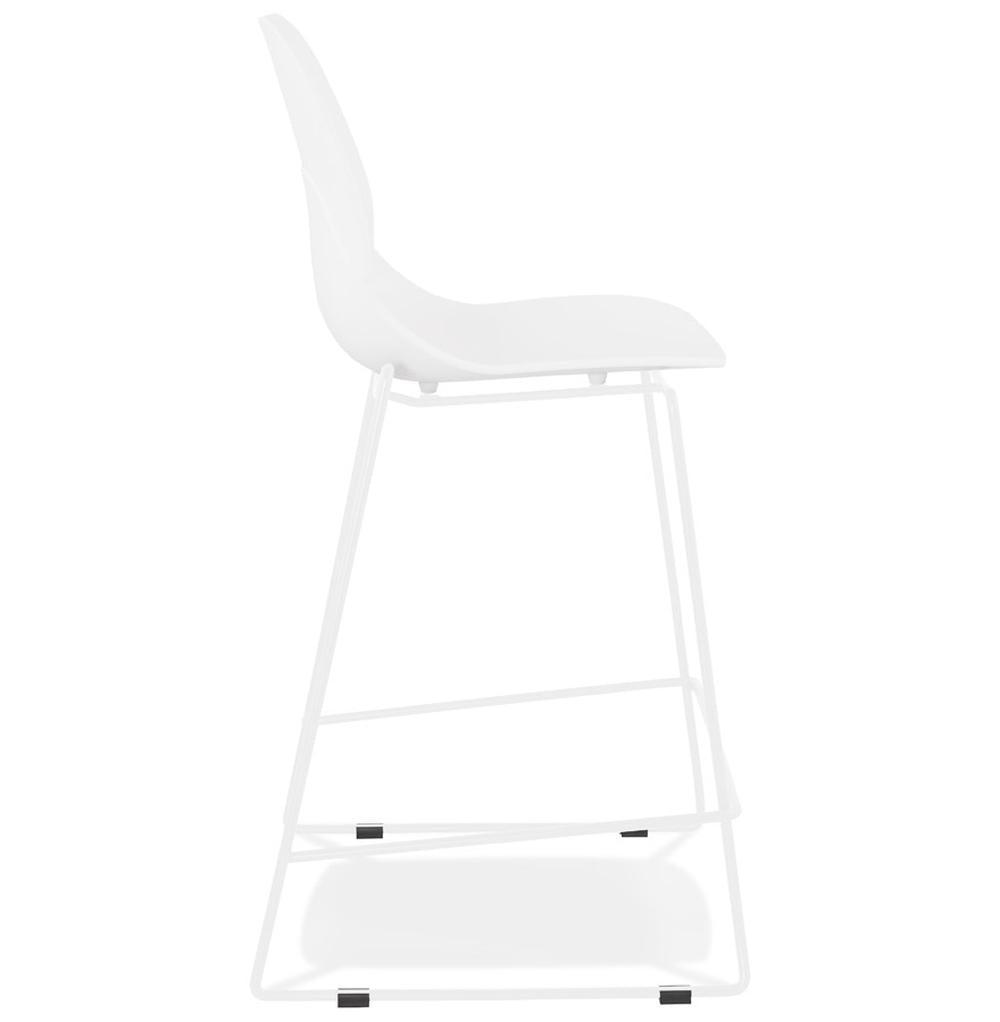 Küchenhocker in Reinweiß - Bis 120 kg belastbar - sonnenfeste Materialien - ergonomische Form - vielseitig einsetzbar - QUIRON MINI Serie_