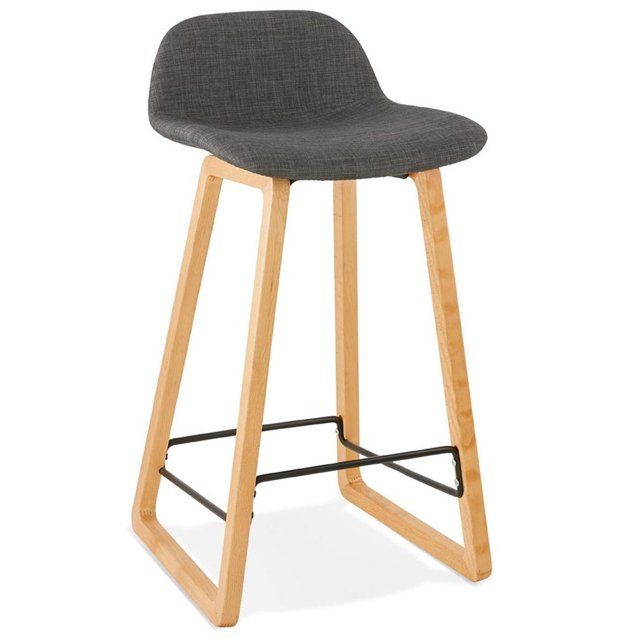 Barhocker grau-beige - 72cm Sitzhöhe - gepolsterter Stoffsitz - Buchenholz-Gestell - skandinavisches Design für moderne Küchen - ZILARO Kollektion_