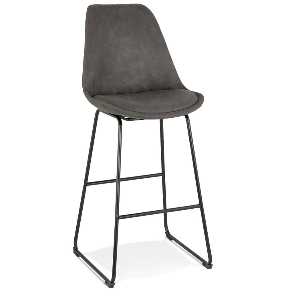 Barhocker anthrazit - 67 cm hoch - gepolsterte Rückenlehne - modernes Design - ideal für Hausbar - PIXERA Kollektion_