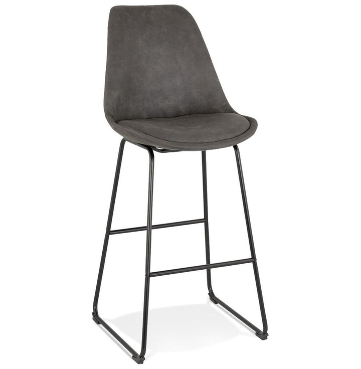 Barhocker anthrazit - 67 cm hoch - gepolsterte Rückenlehne - modernes Design - ideal für Hausbar - PIXERA Kollektion_