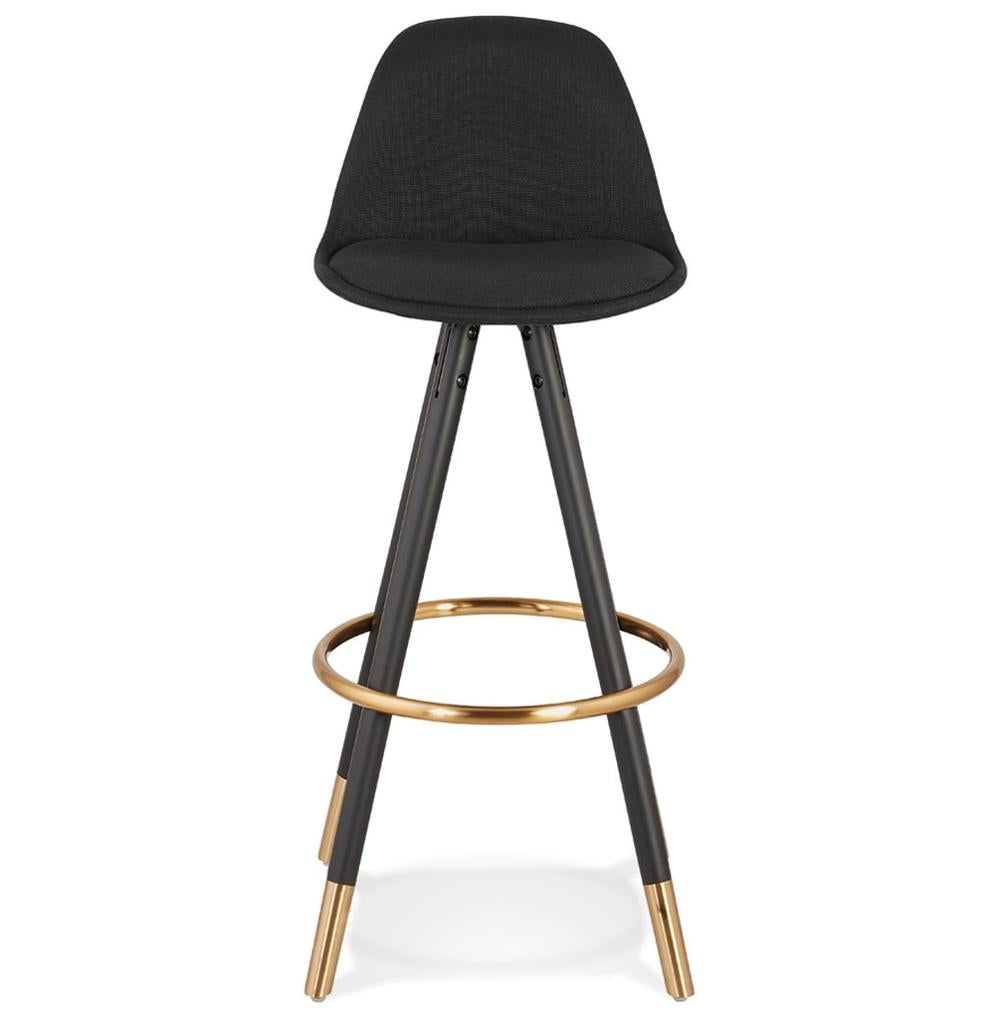 Gepolsterter Barstuhl - 41x41x97 cm Gesamtmaße - robustes Buchenholzgestell in Schwarz - ergonomische Sitzfläche für langes Sitzen - SORIXA Kollektion._