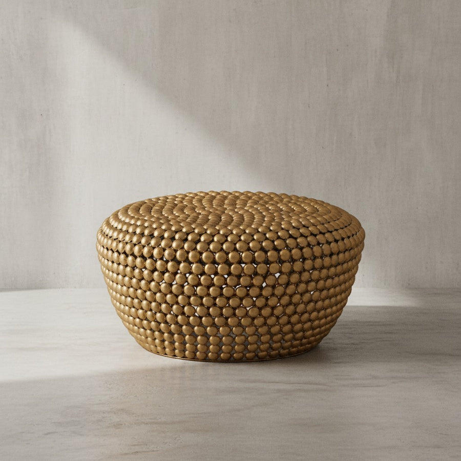 Beistelltisch BIFERNO_ Orientalisches Design_ goldfarbenes Aluminium_ abgerundete Form_ verschiedene Größen - KADIMA DESIGN_Farbe_ Gold_ Größe_ 60x60x30 cm_
