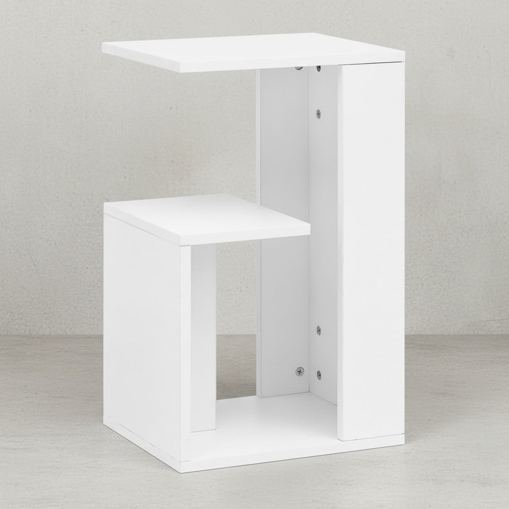 Beistelltisch BRENTA Holz_ 3 Ablagen_ 35x61x30 cm_ Melaminharzbeschichtung - KADIMA DESIGN_Farbe_ Weiß_ Größe_ 35x30x61 cm_