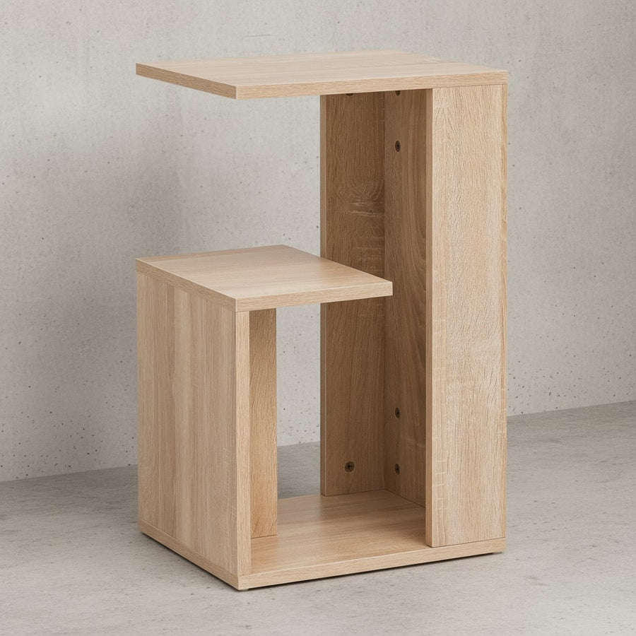 Beistelltisch BRENTA Holz_ 3 Ablagen_ 35x61x30 cm_ Melaminharzbeschichtung - KADIMA DESIGN_Farbe_ Beige_ Größe_ 35x30x61 cm_