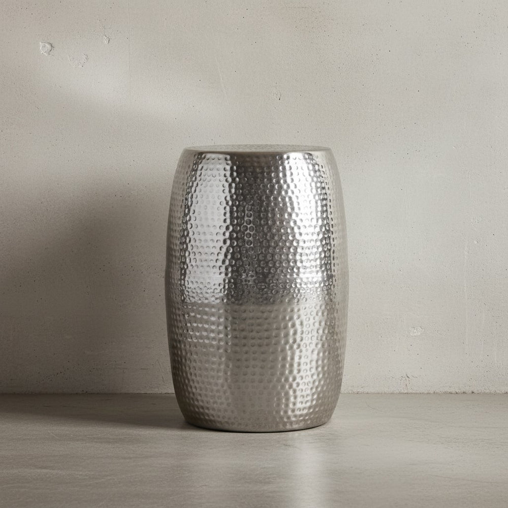 Beistelltisch ENNS_ Orientalisch_ Aluminium_ 30 cm Breite_ goldfarbenes Finish - KADIMA DESIGN_Farbe_ Silber_ Größe_ 30x30x49 cm_