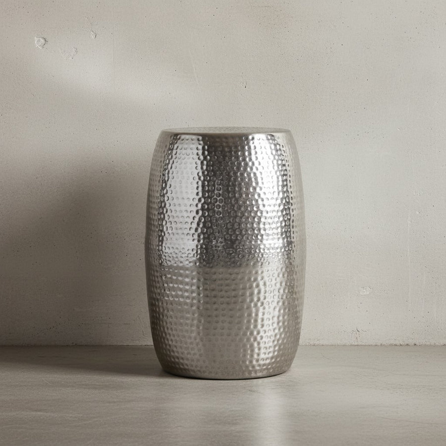 Beistelltisch ENNS_ Orientalisch_ Aluminium_ 30 cm Breite_ goldfarbenes Finish - KADIMA DESIGN_Farbe_ Silber_ Größe_ 30x30x49 cm_