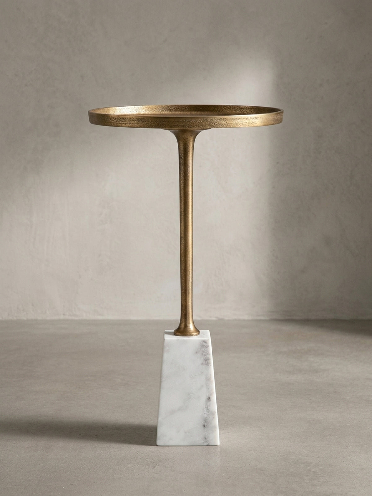 Marmor Beistelltisch Rund Weiß Gold