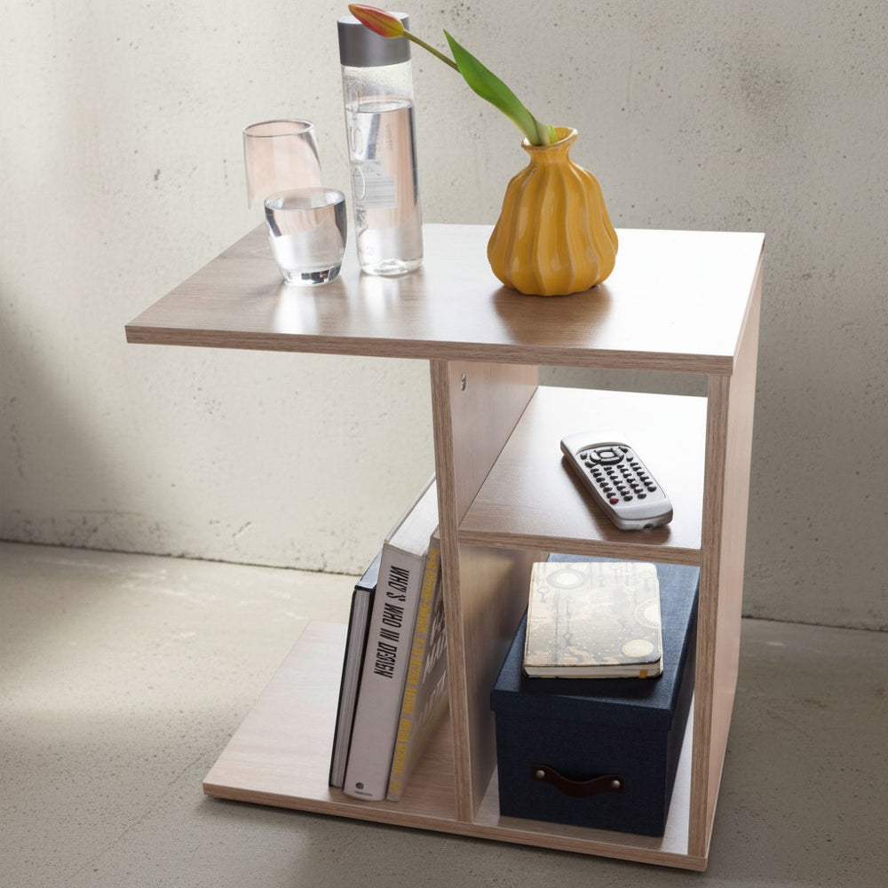 Beistelltisch ITTER Holz_ Ablagefächer_ 50x50x30 cm_ kratzfest &amp; wasserabweisend - KADIMA DESIGN_Farbe_ Beige_ Größe_ 50x30x50 cm_
