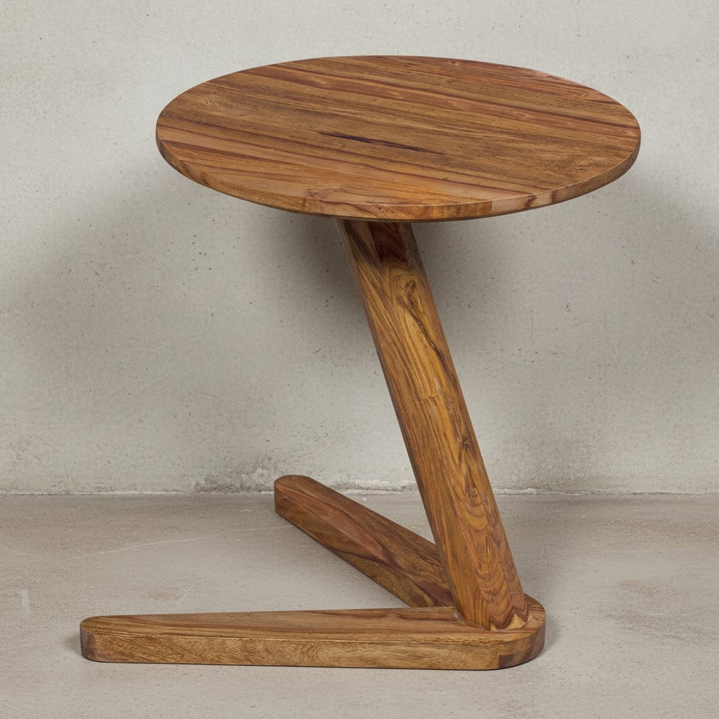 Beistelltisch Teko_ Sheeshamholz_ Rund_ 50 cm Höhe - Einzigartig &amp; Vielseitig - KADIMA DESIGN_Größe_ 45x45x50 cm_