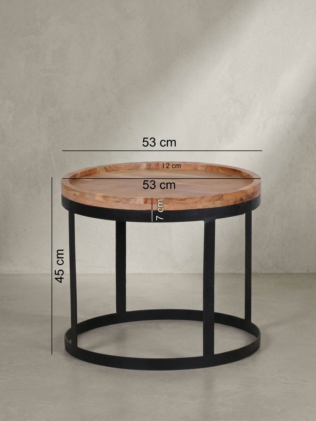 Satztische Akazie Massivholz natur Design modern 53x53x45 cm Möbel Einrichtung Wohnzimmer stilvoll zeitgenössisch elegant Wohnen Interior Zuhause hochwertig Premium robust langlebig Qualität_