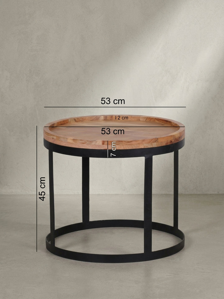 Satztische Akazie Massivholz natur Design modern 53x53x45 cm Möbel Einrichtung Wohnzimmer stilvoll zeitgenössisch elegant Wohnen Interior Zuhause hochwertig Premium robust langlebig Qualität_