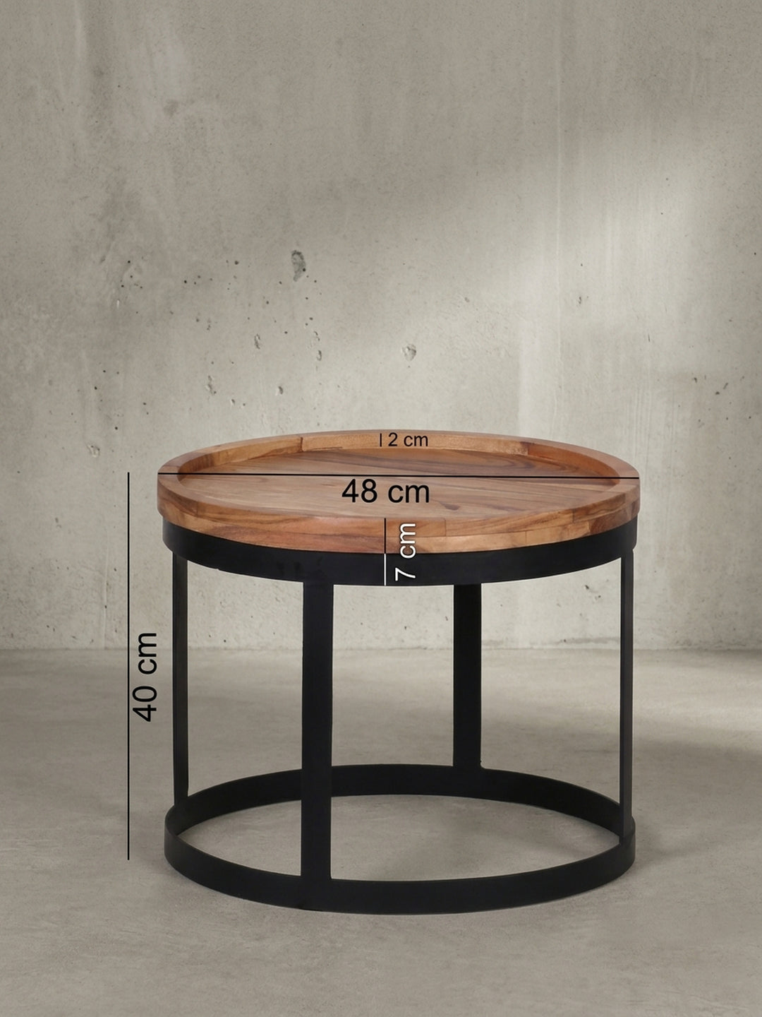 Satztische Akazie massiv natur 53x53x45 cm robust langlebig Möbel Wohnen Design Einrichtung modern Premium Wohnzimmer Interior Zuhause hochwertig elegant stilvoll zeitgenössisch Qualität_