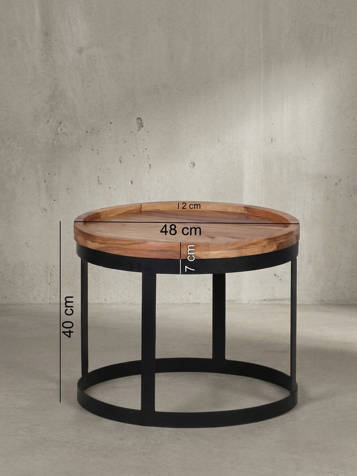 Satztische Akazie massiv natur 53x53x45 cm robust langlebig Möbel Wohnen Design Einrichtung modern Premium Wohnzimmer Interior Zuhause hochwertig elegant stilvoll zeitgenössisch Qualität_