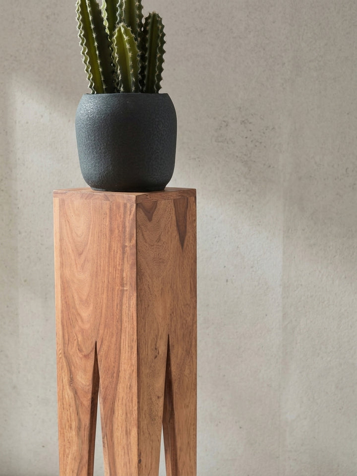 Satztische Akazie Massivholz natur mit Ablagefach 25x25x100 cm modern Design Möbel hochwertig Wohnzimmer Wohnzimmer Einrichtung Inspiration Wohnen Interior Zuhause elegant stilvoll Premium_