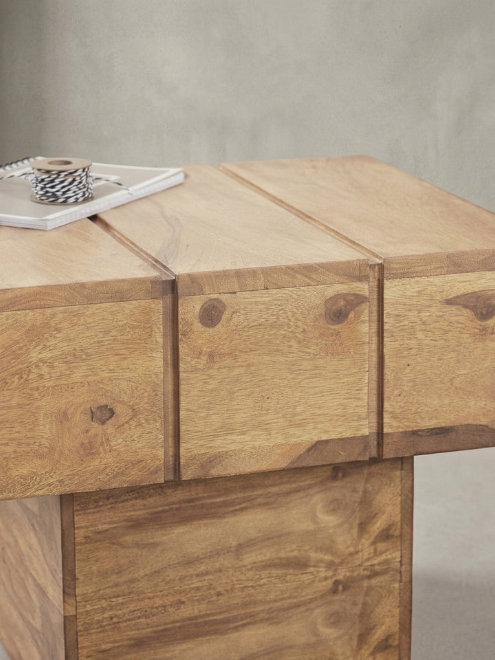 Beistelltische Akazie Massivholz natur 44x44x30 cm - Perspektive Studiofoto Produktfoto KADIMA DESIGN freisteller online kaufen Premium Design Möbel_