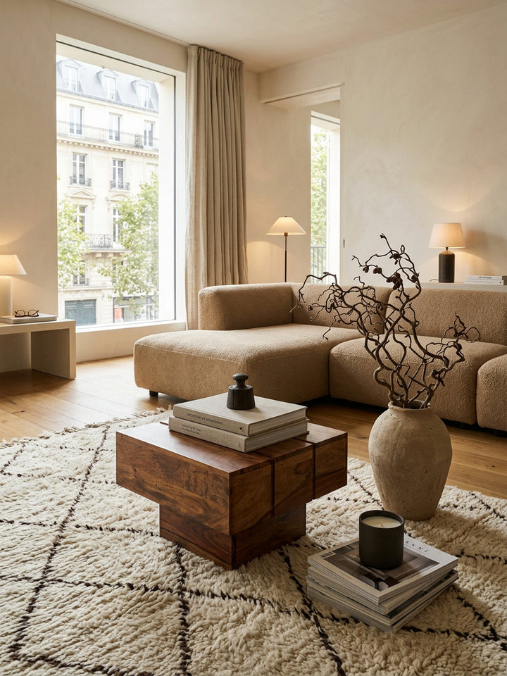 Beistelltisch SAAR_ Massivholz_ 44x44x30 cm_ handgefertigtes Unikat_ Sheesham/Akazie - KADIMA DESIGN_Farbe_ Braun_ Größe_ 44x44x30 cm_