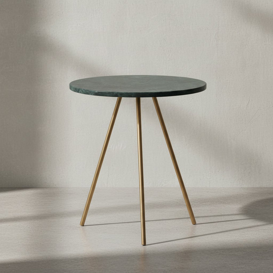 Beistelltisch aus echtem Marmor_ Green &amp; Gold Design_ Robuste Metallbeine_ 38x38x44 cm - KADIMA DESIGN_Größe_ 38x38x44 cm_