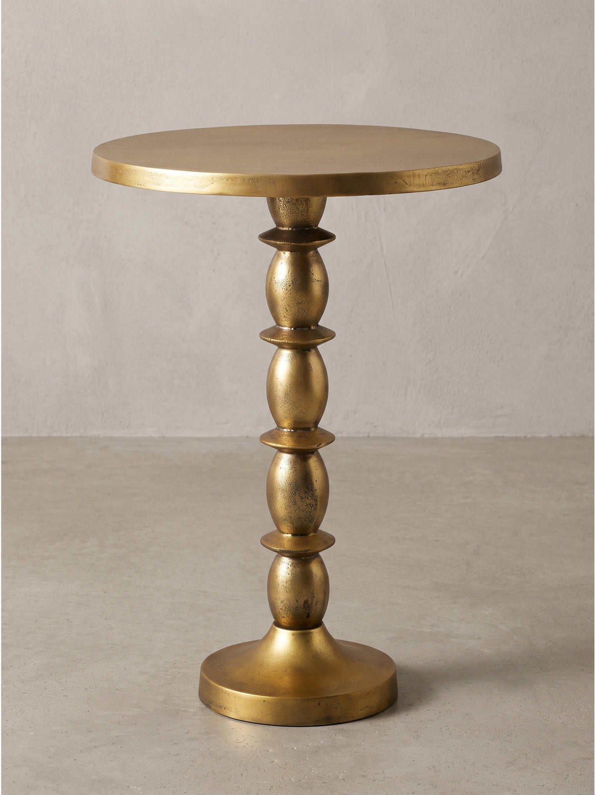 Beistelltisch – Aluminium, Säulenfuß, rund