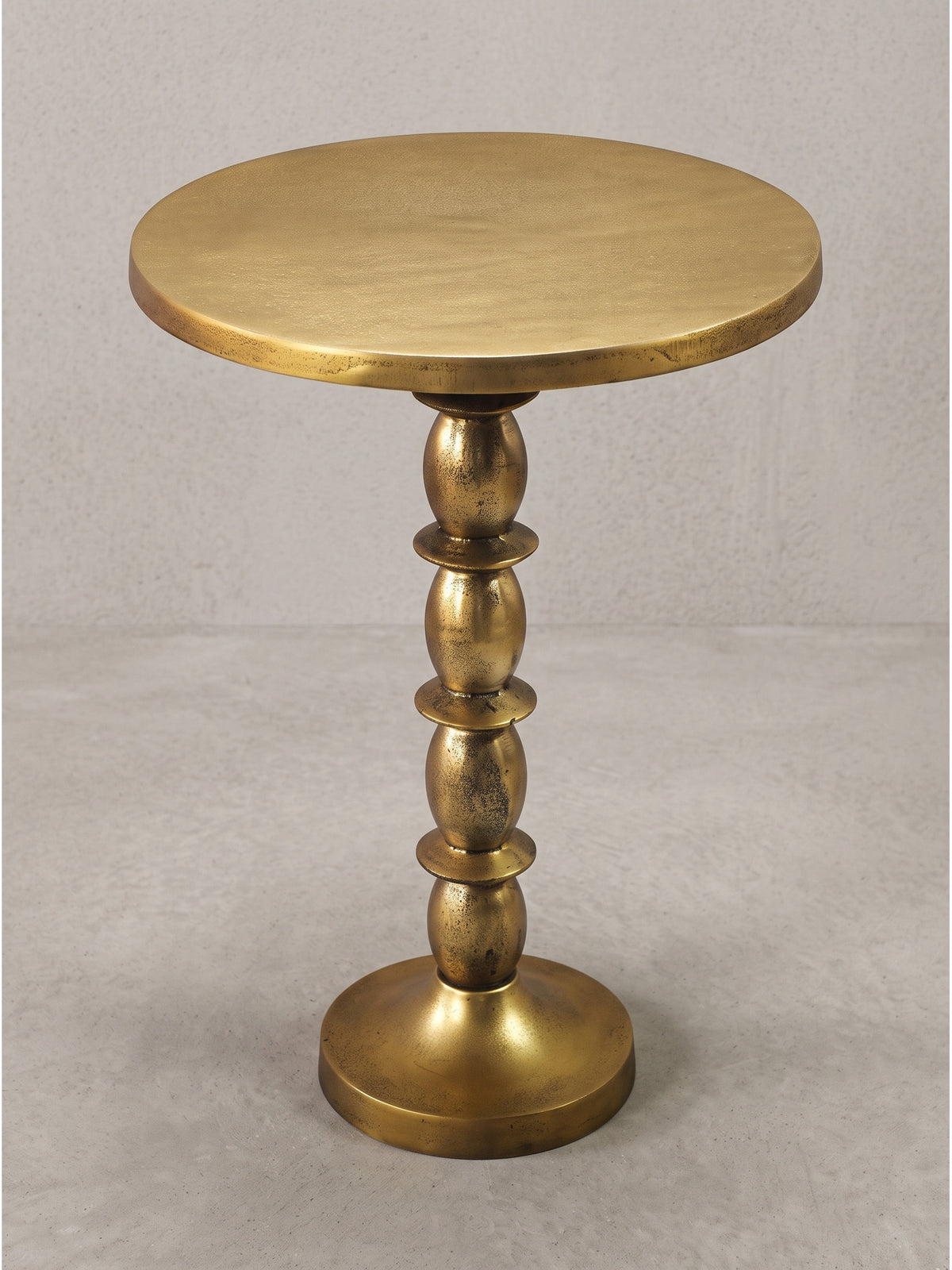 Beistelltisch – Aluminium, Säulenfuß, rund