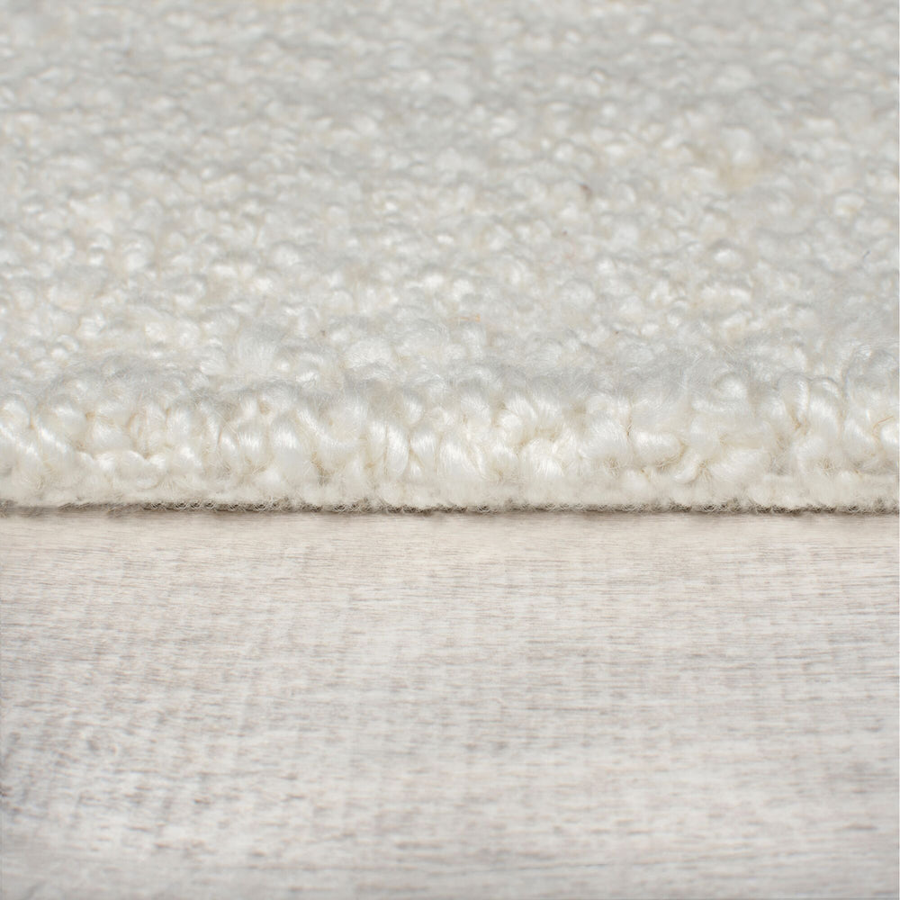 Bouclé Teppich Abstrakt Linear Beige-Natur  - Handgewebt aus Wolle und Baumwolle_Rechteckig_